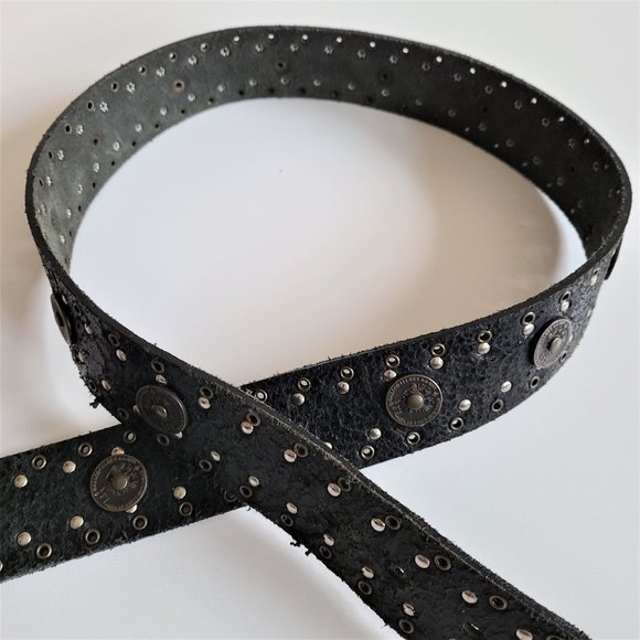 Berge dark green leather belt made in Italy. - Picture 2 of 9